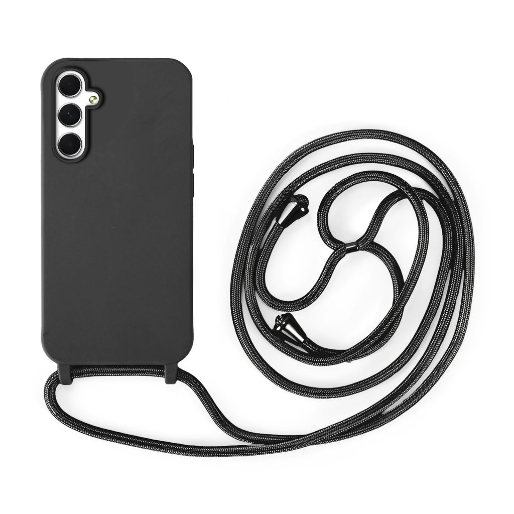 Handykette für Samsung Hanyhülle mit Band Hülle mit Kodel Smartphone Halskette Galaxy A54 Schwarz