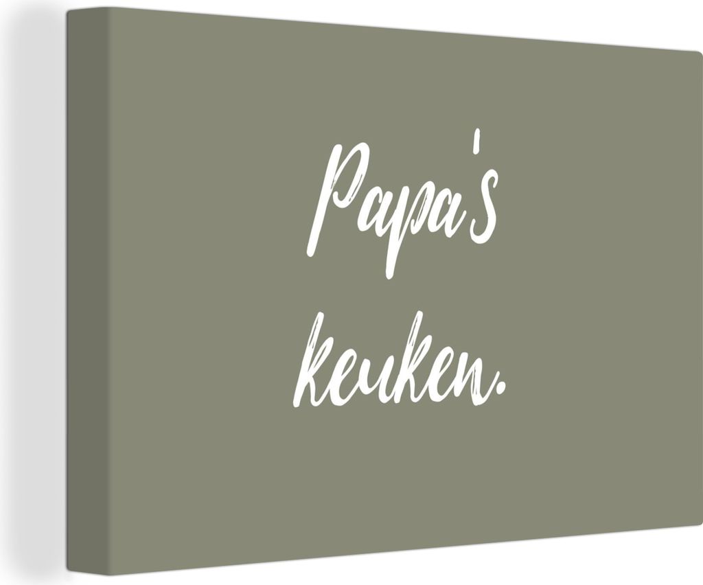 OneMillionCanvasses - Leinwandbilder - 150x100 cm, Zitate - Sprichwörter - Papas Küche, Wandbilder Kunstdruck Wanddekoration - Foto auf Leinwan...