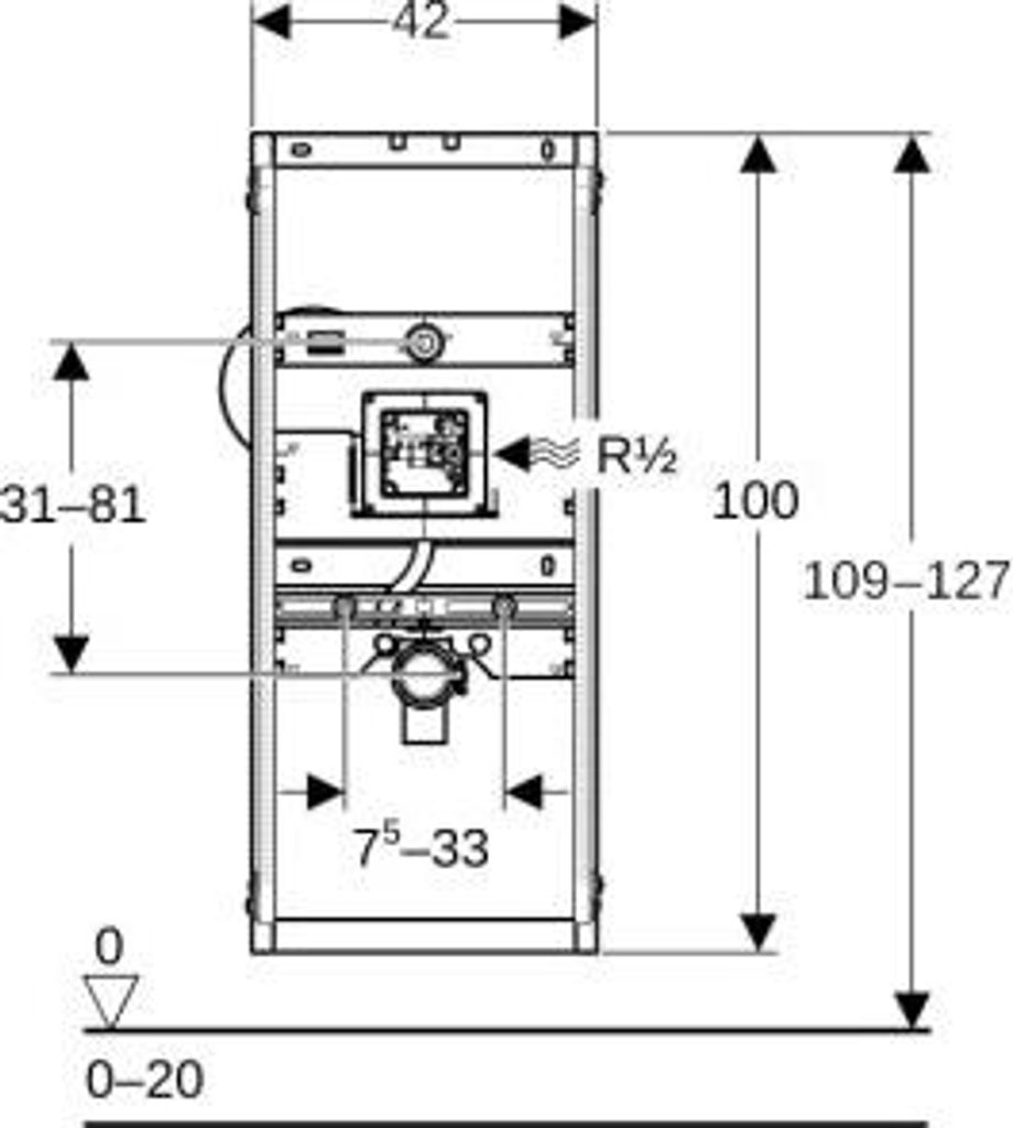 Geberit 461689001 GIS Element für Urinal, 114 cm-132 cm