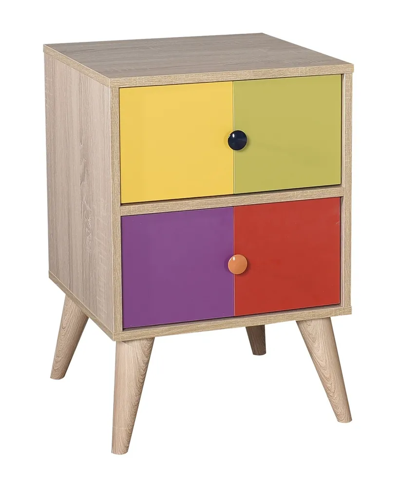 Table de nuit multicolore Skye Decor, meuble de rangement 44x44x66 cm