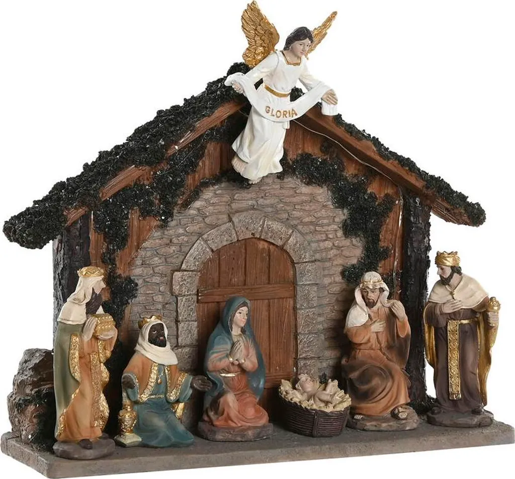Crèche de Noël Colorée pour Décoration de Table - Ensemble de Santons - 4