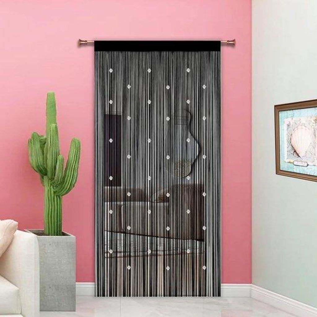 Schwarzes Fliegengitter - dekoratives und funktionelles - 1 Stück - 90x245cm