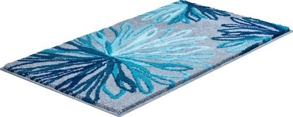 Grund Badteppich ART - 100% Polyacryl SUPERSOFT, Farbe:Türkis / Grau, Größe:60x100 cm