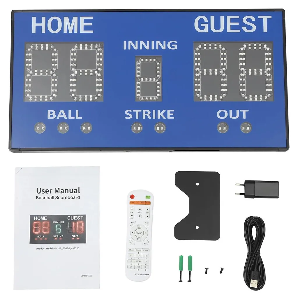 Tableau d'affichage LED Baseball à 5 chiffres avec télécommande sans fil