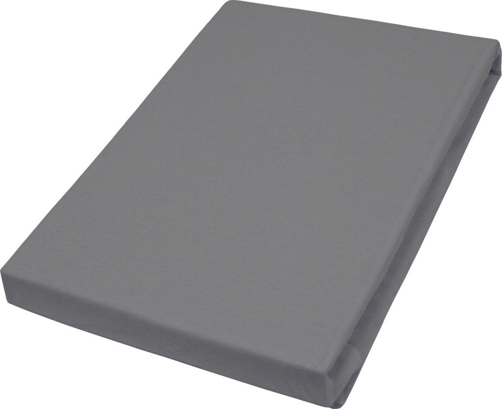 Vario Jersey-Spannbetttuch Elasthan für Topper anthrazit, 190 x 200 cm