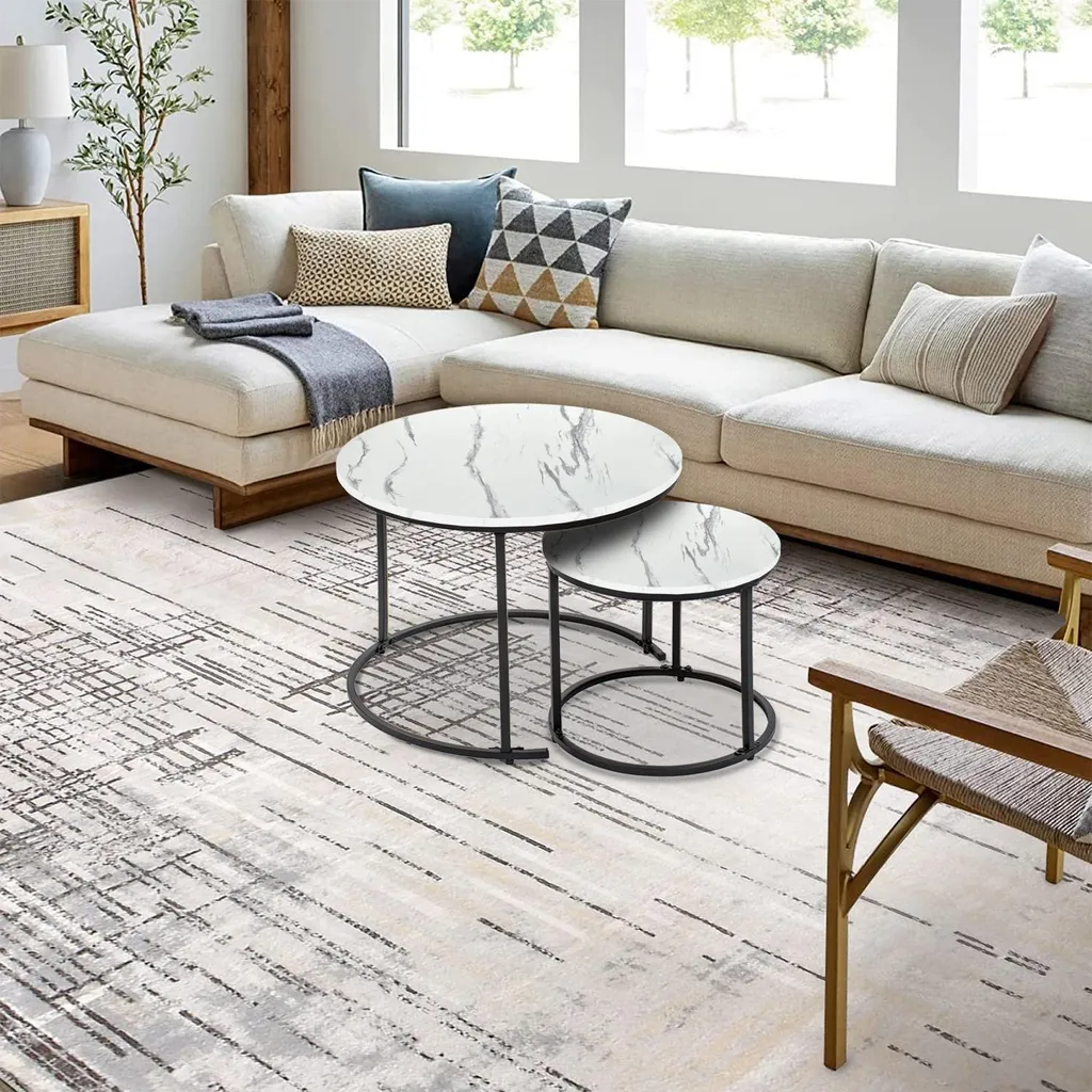 Tables basses gigognes pour petits espaces, solution salon industriel - 8