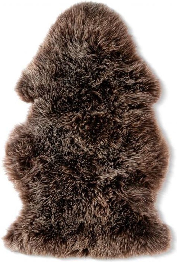 Fellhof Lammfell Deko-Fell Naturfell Snowtop walnuss ca. 100 cm silber