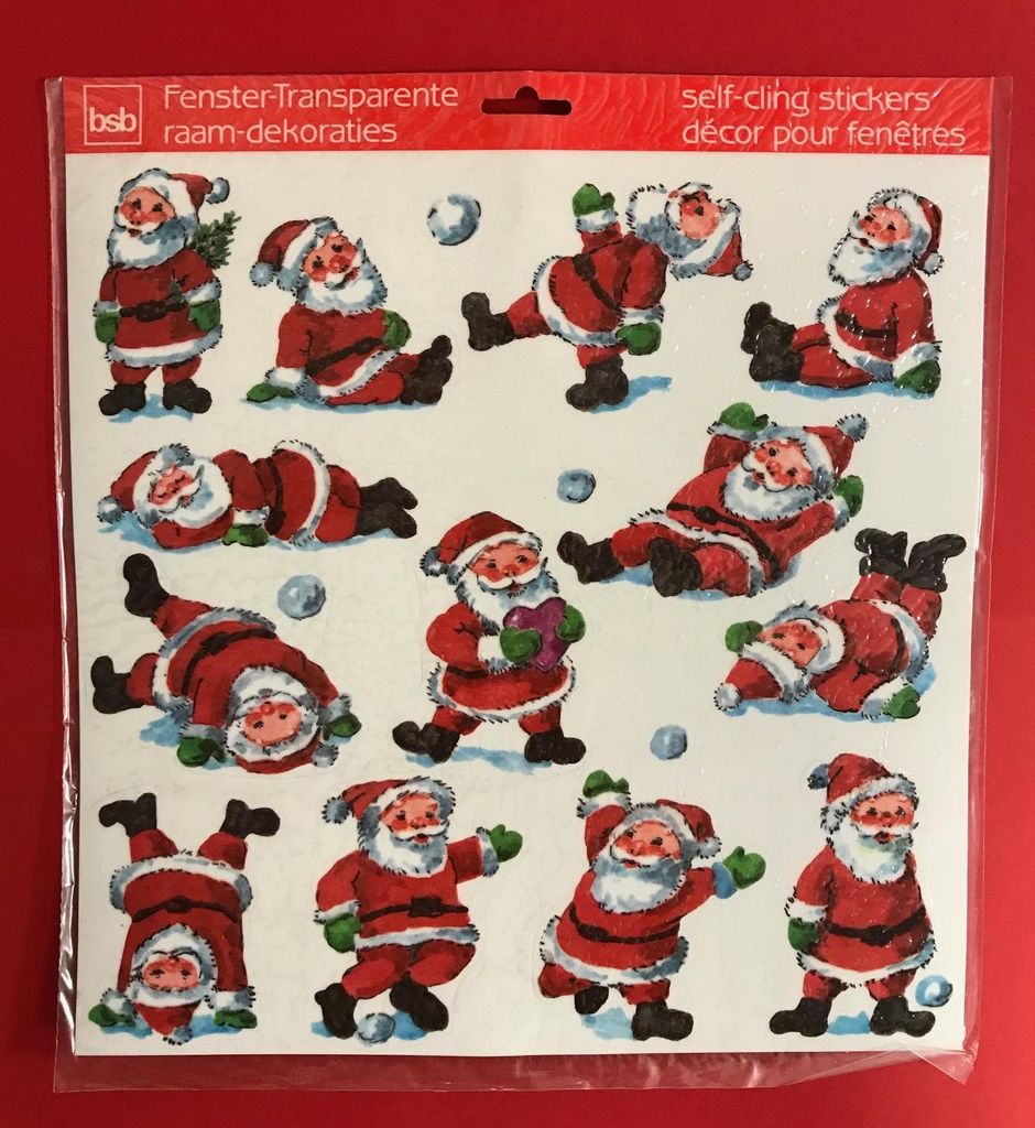 Weihnachten Fenstertransparente Weihnachtsmänner Sticker Aufkleber 13 Fensteraufkleber