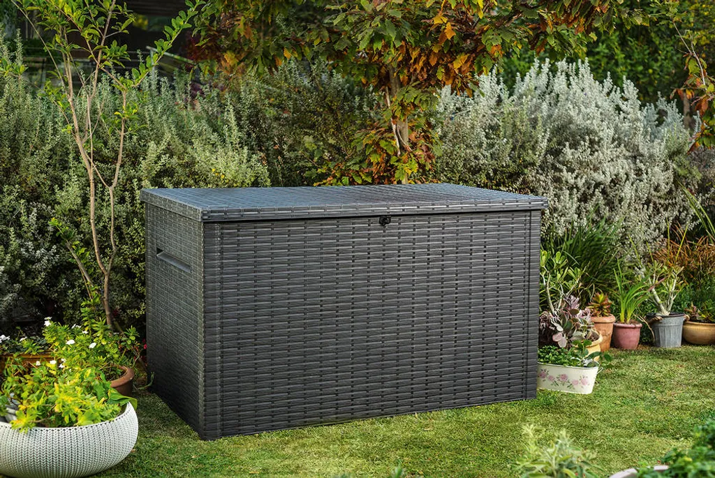 Boîte de Jardin Keter Java 870 L avec Vérins - Coffre de Stockage Étanche - 13