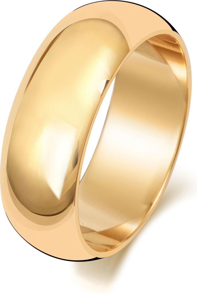 9 Karat (375) Gold 7mm D-Form Herren/Damen - Trauring/Ehering/Hochzeitsring, 65 (20.7); TRS150799KYRSW
