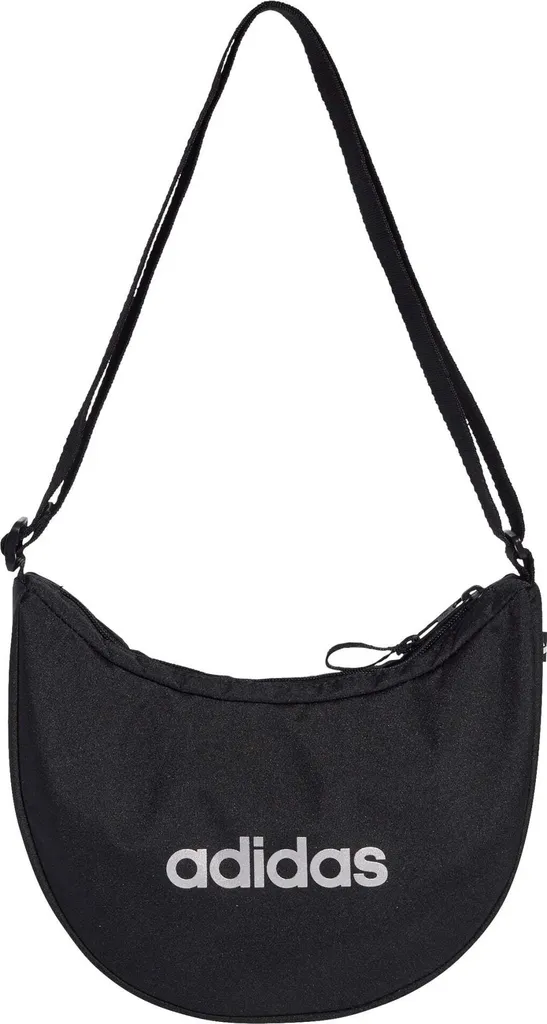 Sac bandoulière 25 cm résistant noir et argent avec sangle réglable