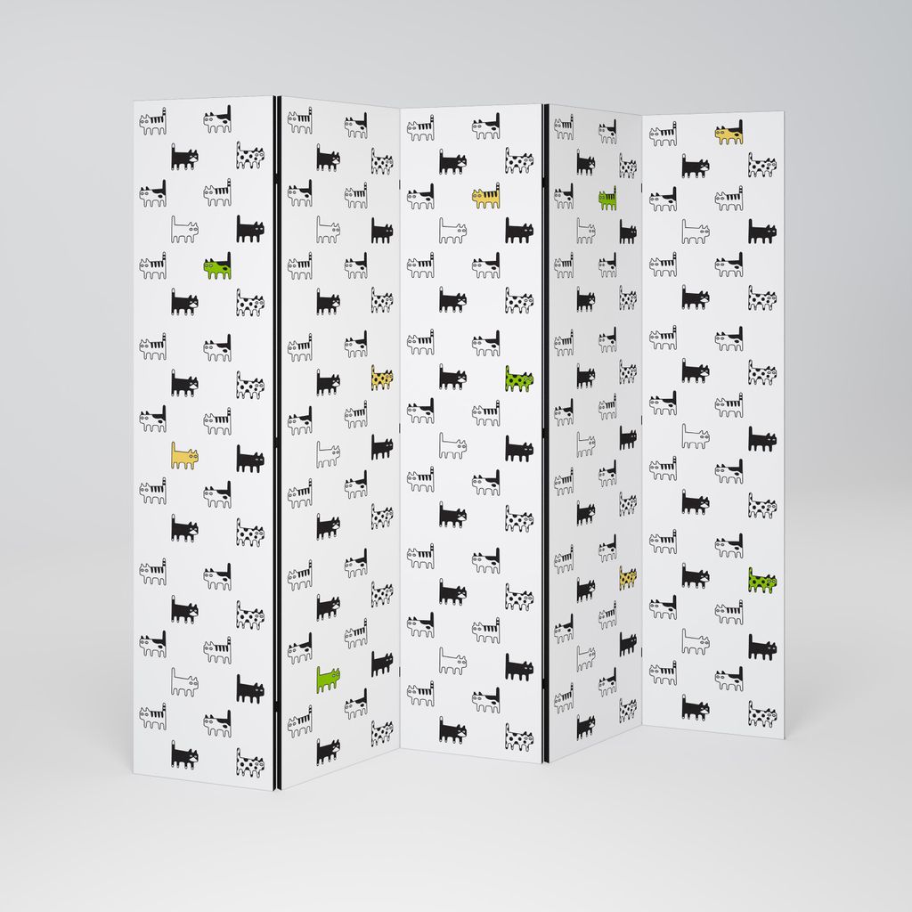 SpaceRebels Paravent Raumteiler - 5-teilig Raumtrenner, Druck 2-Seite - Raumtrenner - Trennwand Wohnung - Room Divider - Spanische Wand Deko Modern...