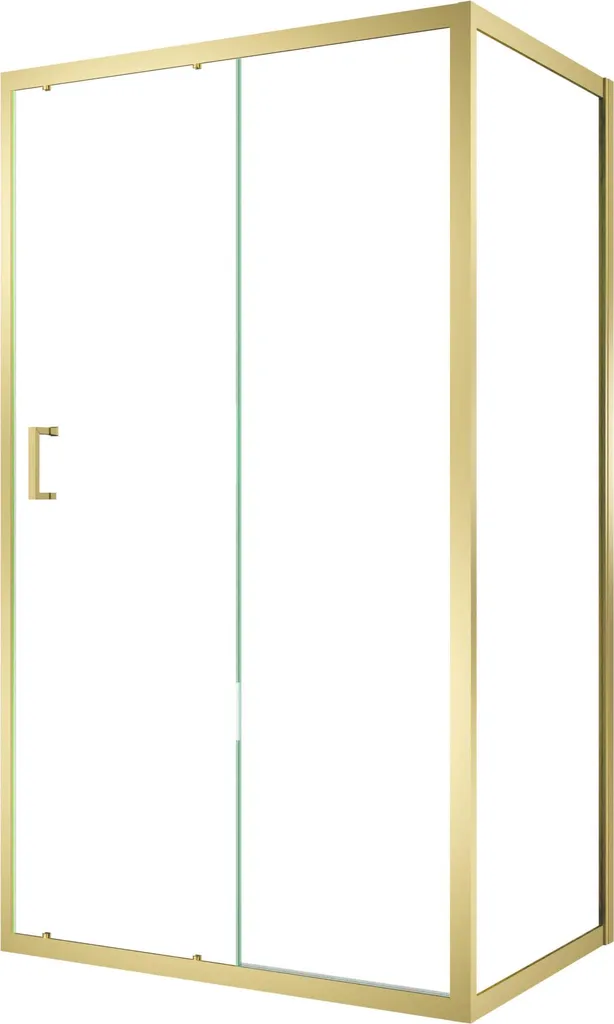 Porte de douche 120cm en verre 6mm et paroi latérale 80cm or mat