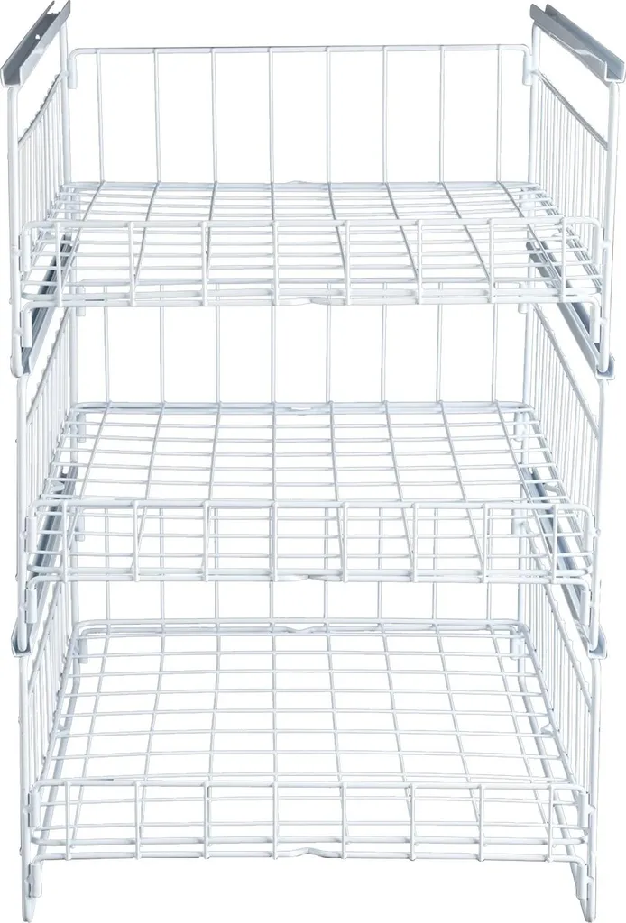 Étagère coulissante grande capacité blanc en acier de 30x40x15 cm
