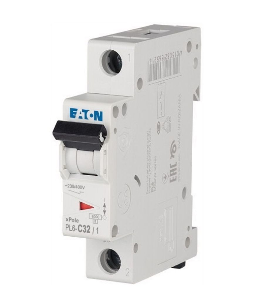 Eaton 1P 32A 6kA PL6-C32/1 Automatische Sicherung 286536