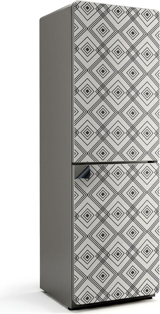 Geometrisches Rautenmuster – Magnetische Kühlschrank Abdeckung – Dekorfolie magnetisch Küche – Kühlschrank Magnet Deko – selbstklebende ...