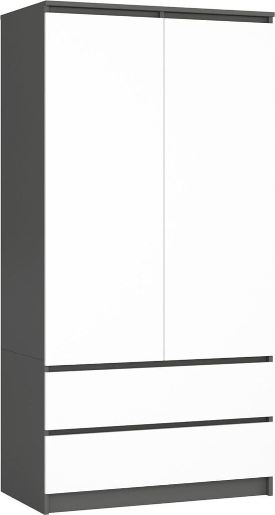 Kleiderschrank AKORD S90 Graphitgrau 90 cm 2 Türen 2 Produktbild 