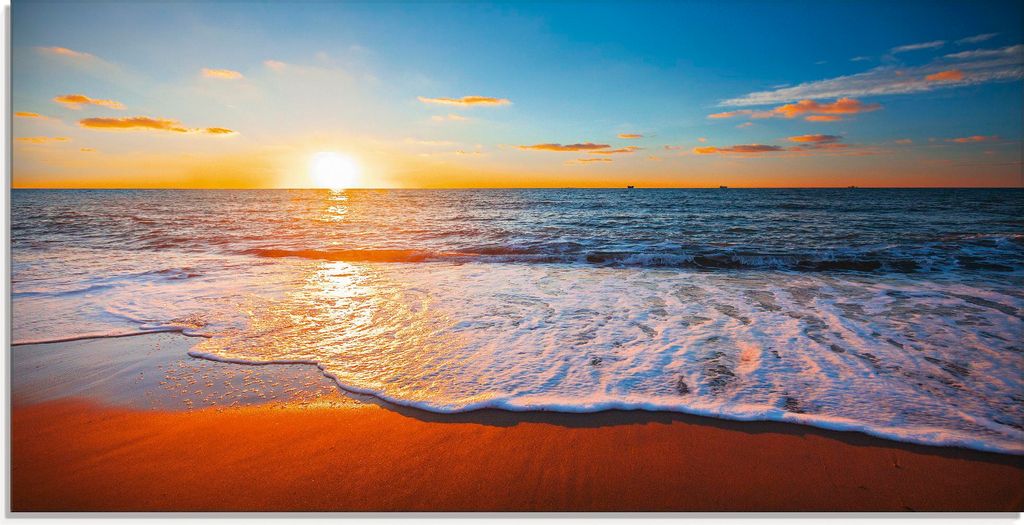 ARTland Glasbild Sonnenuntergang und das Meer Größe: 60x30 cm