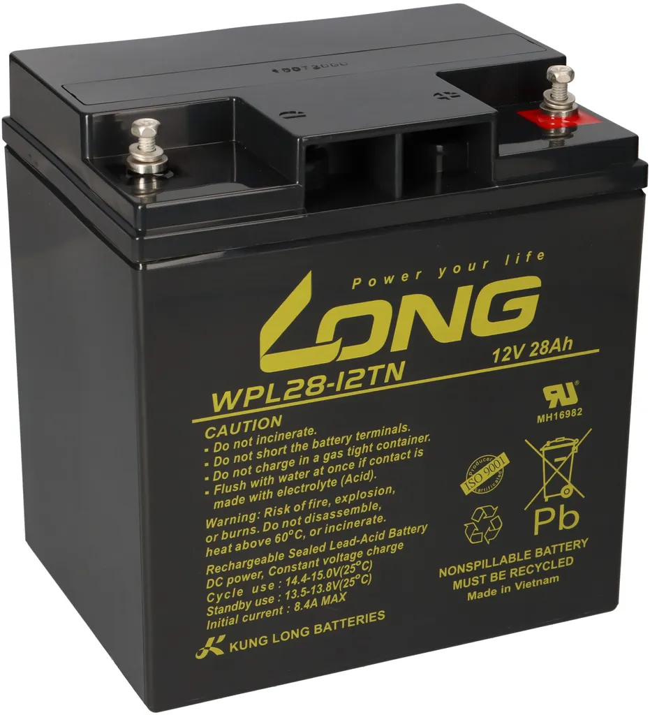 Batterie 12V 28Ah WPL28-12TN Kung Long : Solution Anti-Panne Longlife