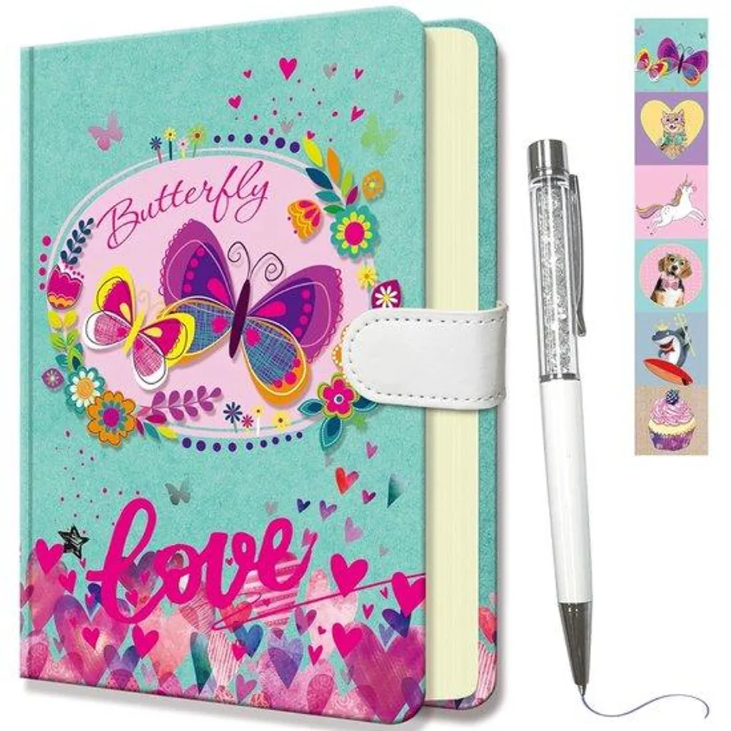 Journal intime papillon 120 pages - Carnet d'écriture créative enfant