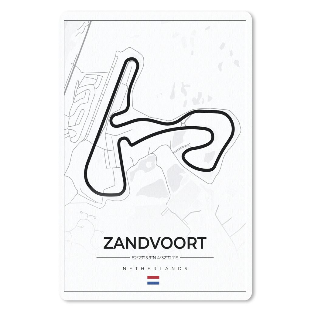 MuchoWow Mauspad Mousepad Formel 1 - Rundkurs Zandvoort - Rennstrecke - Niederlande - Weiß 18x27 cm - Mousepads - Maus Mat - Pad - Mausunterlage