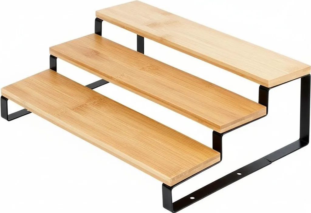 Scaffale Cucina Legno 3 Livelli | Organizer Estetico 32x23,5 cm