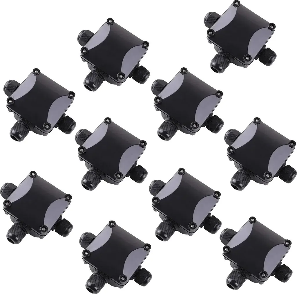 Boîtier de raccordement étanche IP68 pour jardin, lot de 10