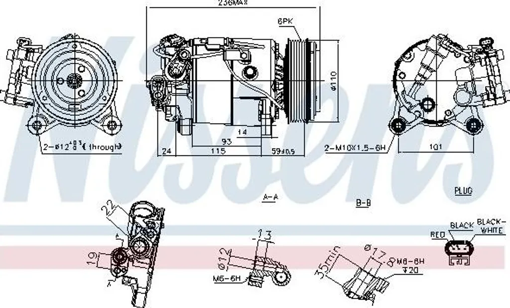Compresseur de clim pour BMW Série 5 F11 et Série 7 G11 G12 en aluminium