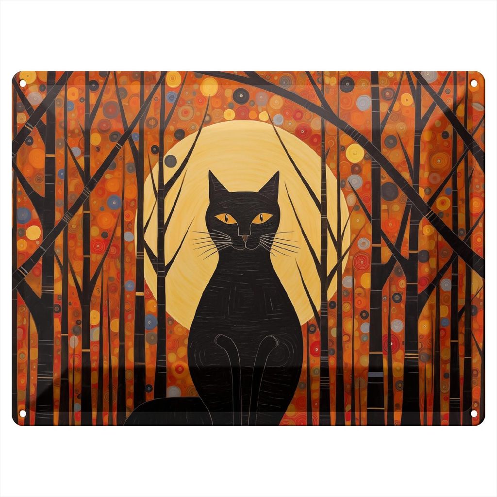 Wallario Blechschild Wandbild in : Brillante Farben, Größe 30 x 40 cm Motiv Nachtwächter
