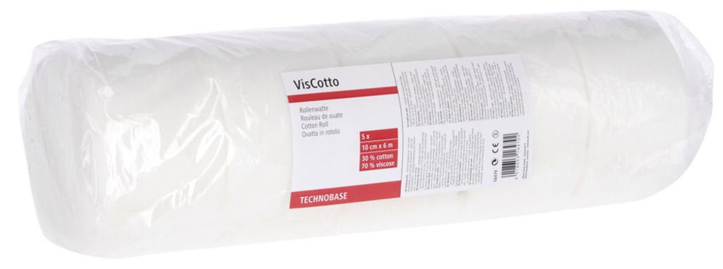 Kerbl Rollenwatte VisCotto, 10 cm x 6 m, 5 Stück weiß