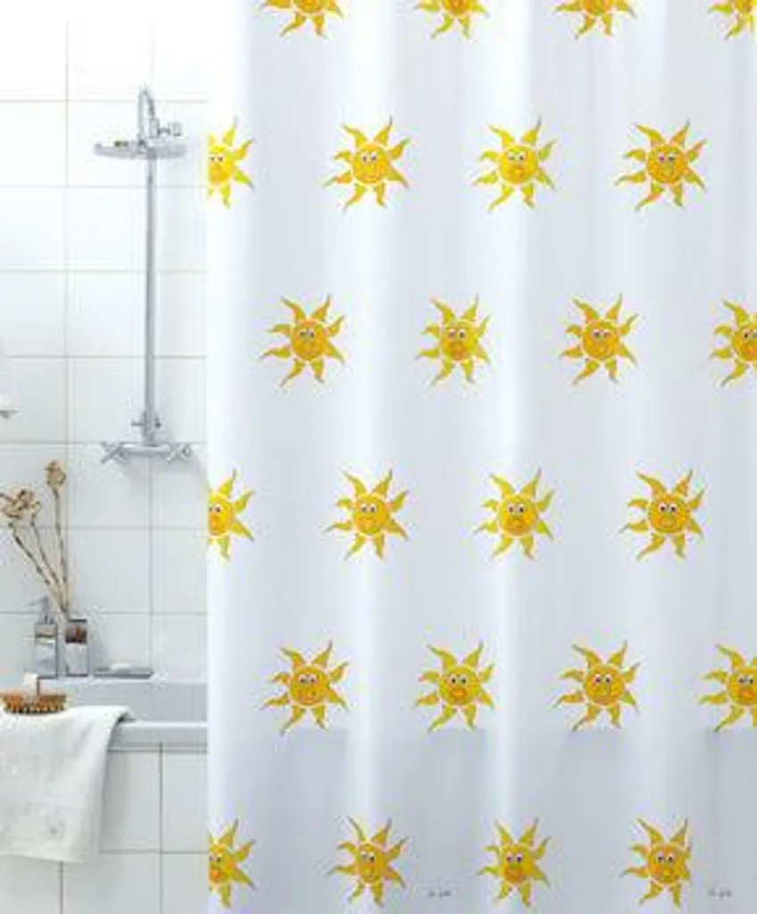 Fini l'eau sur le sol avec le rideau de douche Sole Giallo ajustable