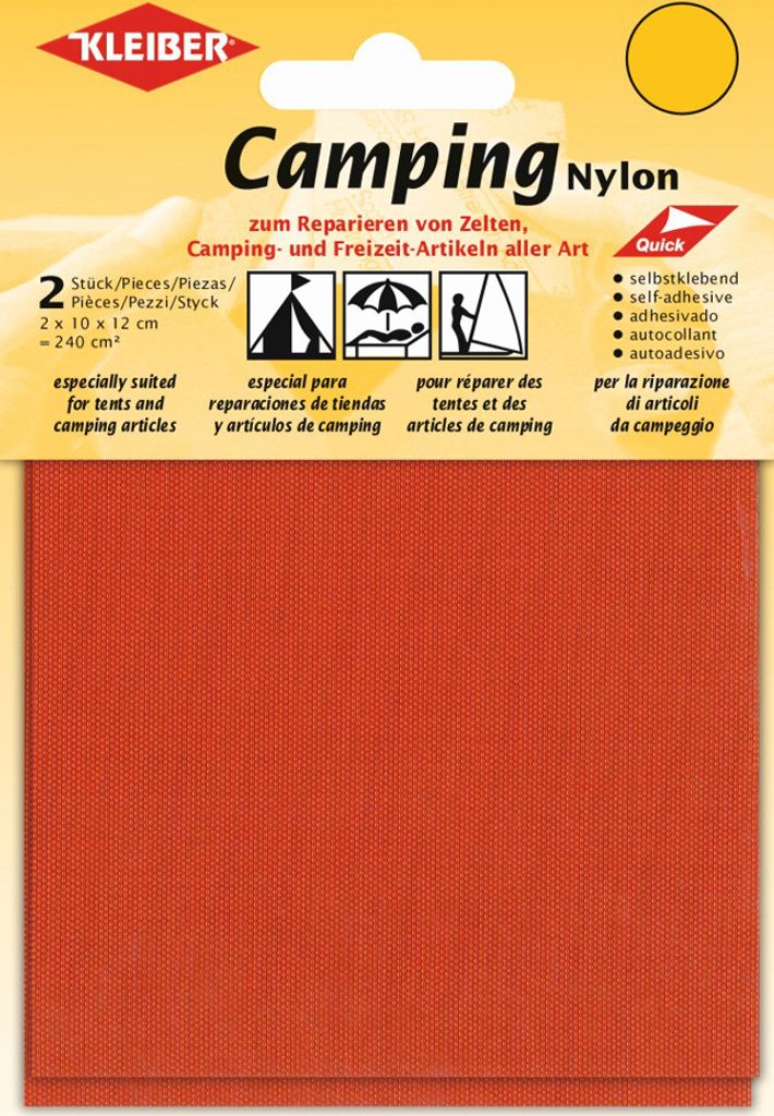 KLEIBER Camping-Flicken Nylon selbstklebend orange 2 Stück Produktbild 