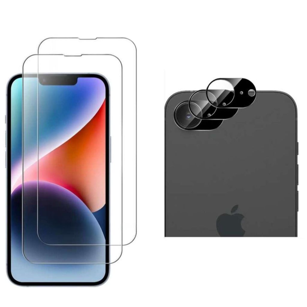 CLM-Tech 4er Set Schutzfolie kompatibel mit iPhone 16e - 2X Panzerfolie + 2X Kameraschutz Kameraglas Panzerglas Displayschutz 9H Glas Displayfolie ...