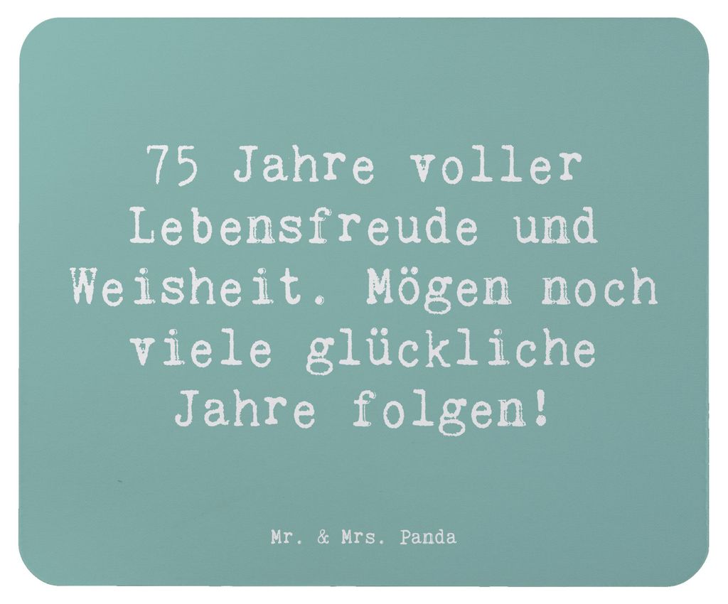 Mr. & Mrs. Panda Mousepad Spruch 75. Geburtstag Lebensfreude - Meeresbrise - Geschenk, Mouse Pad, besondere Anlässe, Alter, Weisheit, computermatt...