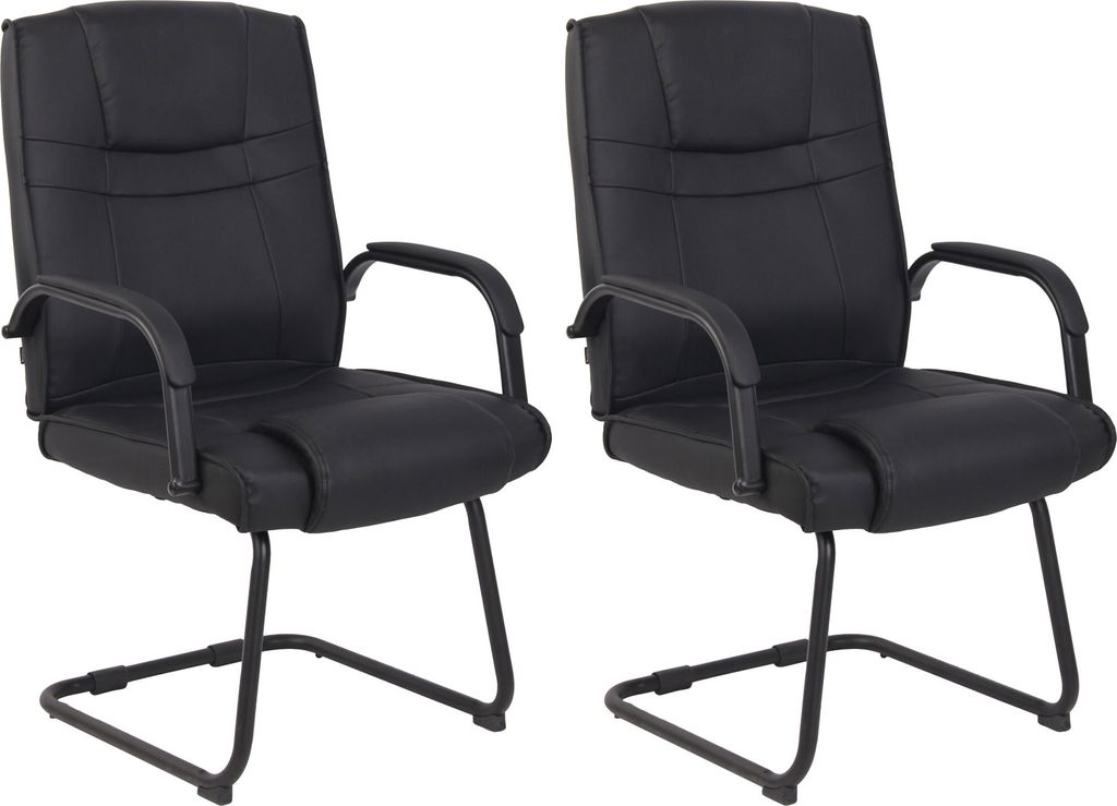 CLP 2er Set Stühle Attila mit Metallgestell Farbe:schwarz/schwarz