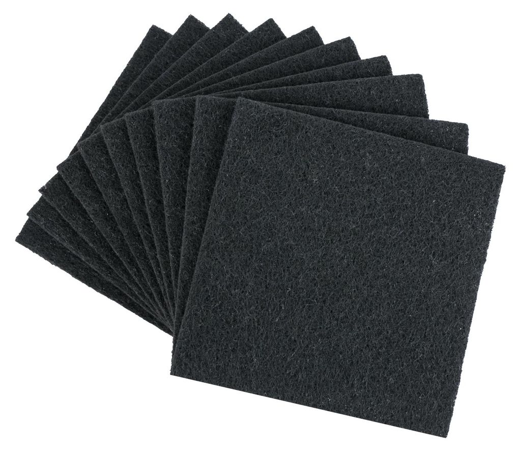 Aktivkohlefilter für Komposteimer und Katzenklo von HMF im 10er Set in Schwarz mit 165 mm Breite