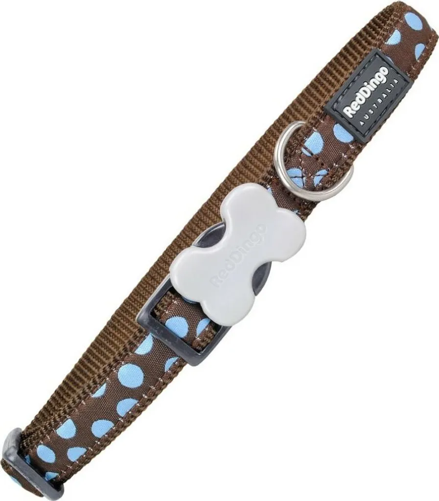 Collier Chien Red Dingo Blue Dots avec Boucle Bucklebone Solide - 2