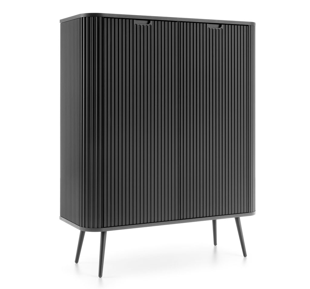AX LIVING Highboard Schrank Salvia K103 103 cm breit Modern in Schwarz