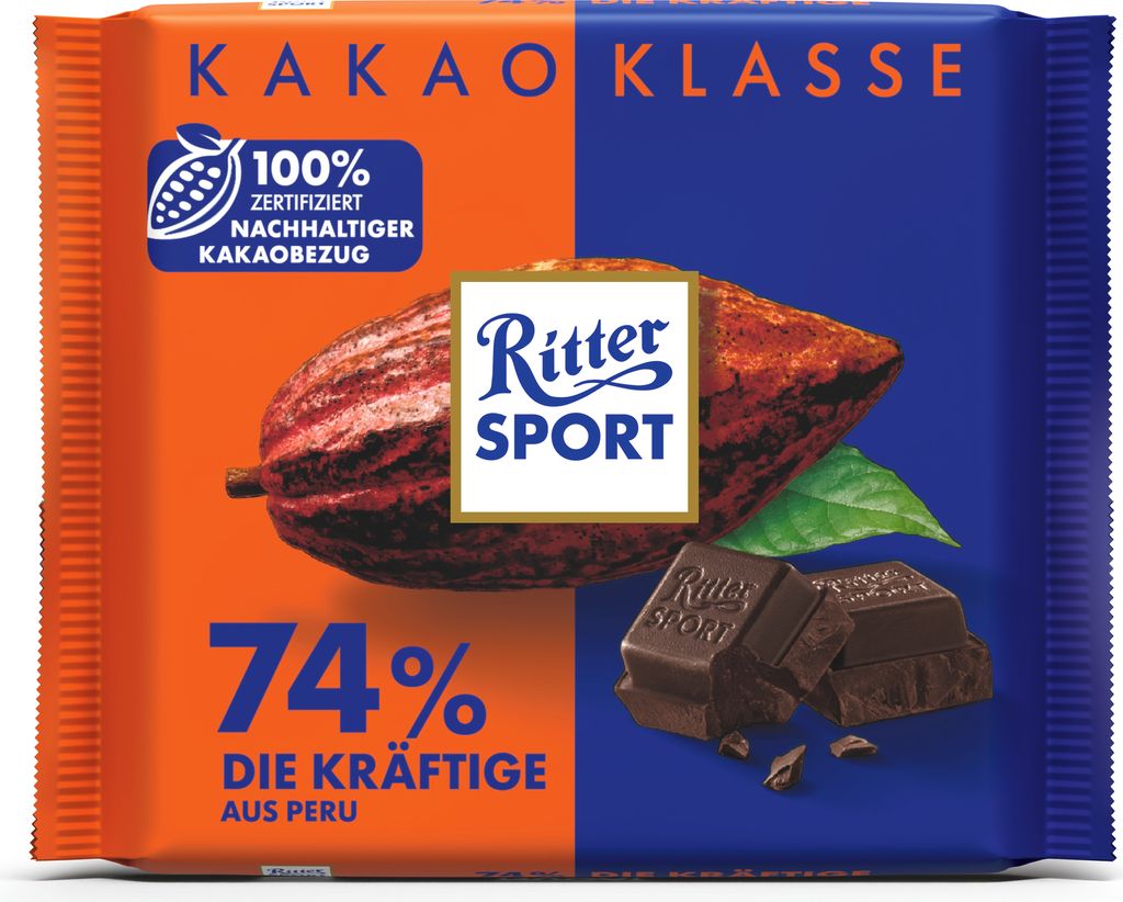 Ritter Sport classe cacao scuro quello forte del Perù 100g Immagine del prodotto 