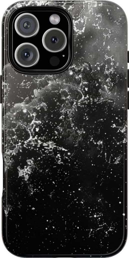 Schwarz-weiße Galaxie – Hülle Kompatibel mit iPhone 16 Pro Max