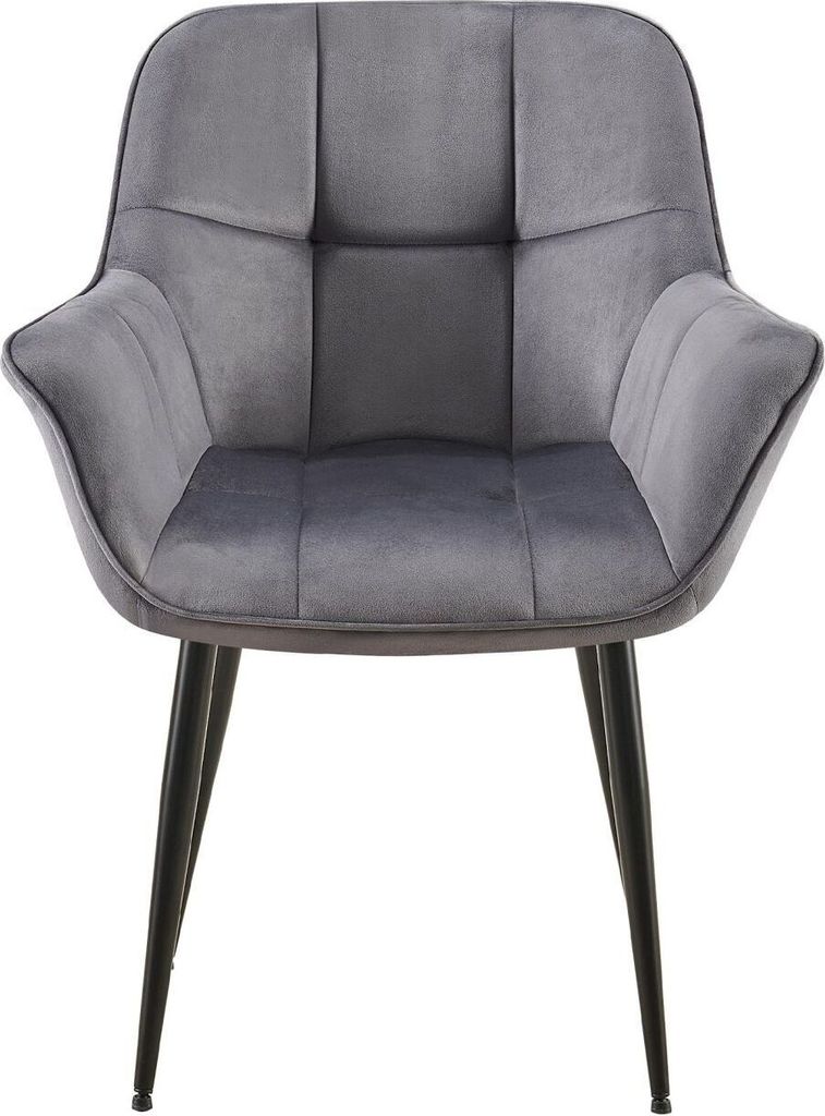 Esszimmerstuhl Roseville Samt dunkelgrau