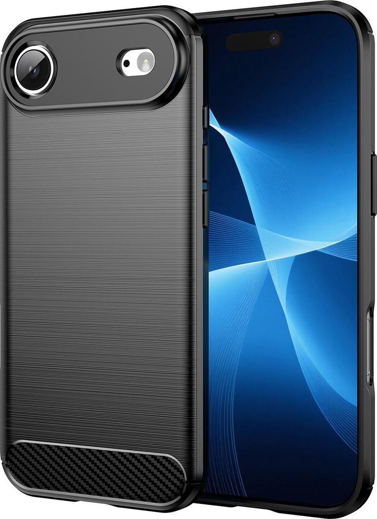 Mobigear Brushed Slim iPhone Air Hülle Flexibles TPU Backcover - Schwarz