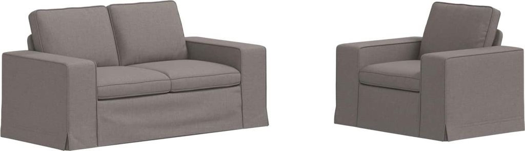 vidaXL Sofa Set 2 pcs Taupe 162 x 80 x 82 cm Stoff