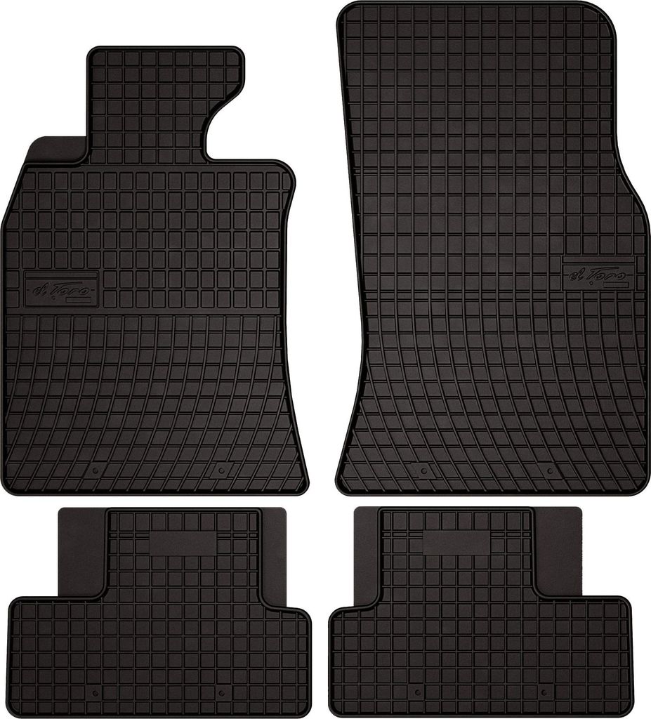 Gummifußmatten passend für Mini Cooper R56 (Schrägheck, Bj. 2006-2013) – schwarz, passgenau, mit Befestigungen set 4 Stk. - Gummi-Automatten