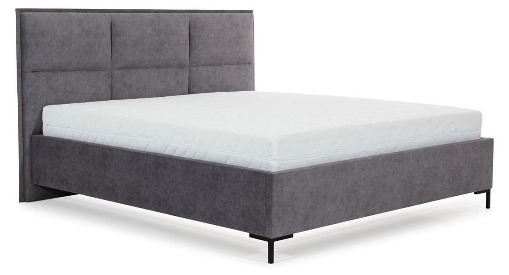 Bett Grau Schlafzimmer Holz Möbel Textil Design Klassische Art déco Stil Neu