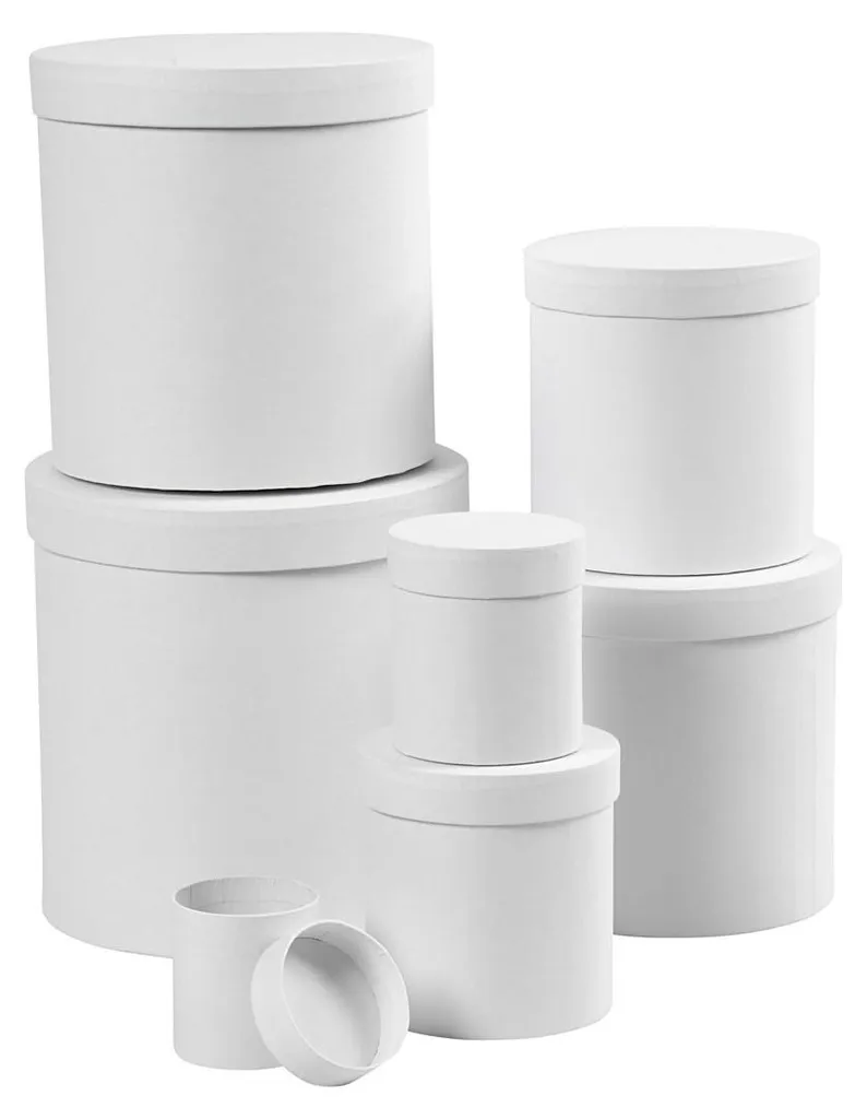 Cartons à couvercle rond assortiment de boîtes de rangement déco