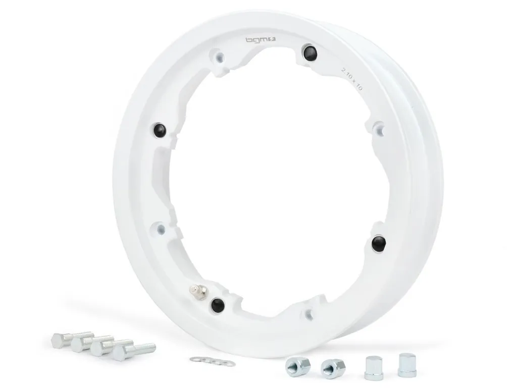 Jante Tubeless Lambretta en Aluminium Blanc 2.10-10 BGM PRO série 1-3