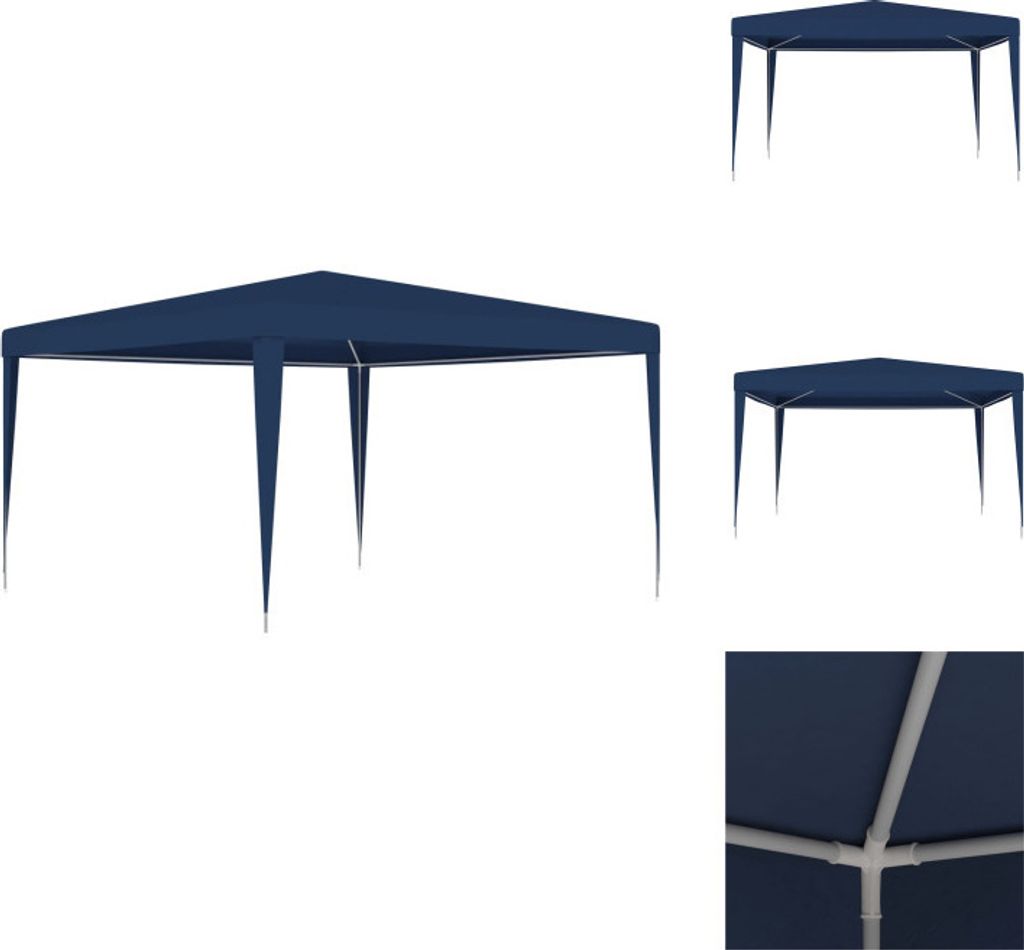 vidaXL Partyzelt 4x4 m Blau - Pavillons & Partyzelte