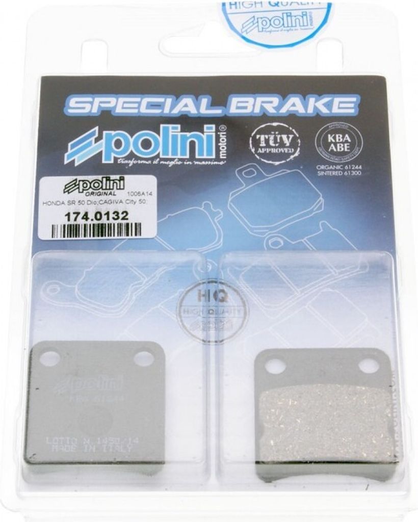 Polini Bremsbeläge organisch kompatibel mit Honda Dio, Daelim Message, Cordi, Five