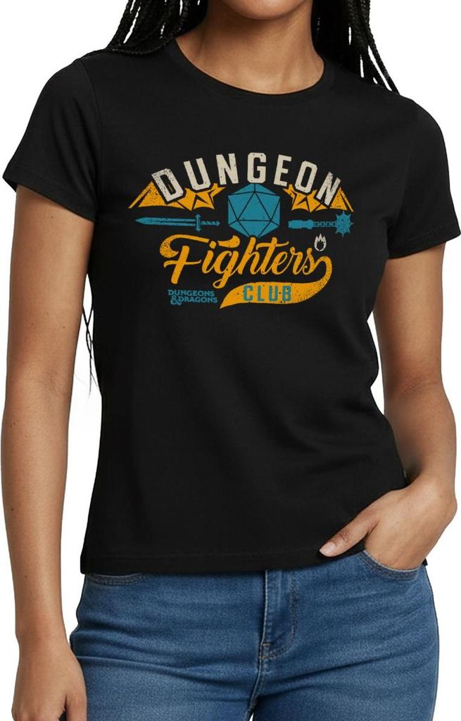 Spreadshirt Dungeons And Dragons Dungeon Fighters Club Frauen T-Shirt, M, Schwarz